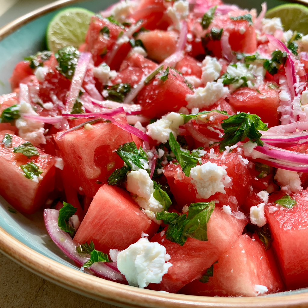 Watermelon, Feta & Mint Salad